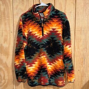 Rowdy Crowd Clothing Aztec Sherpa Quarter Zip